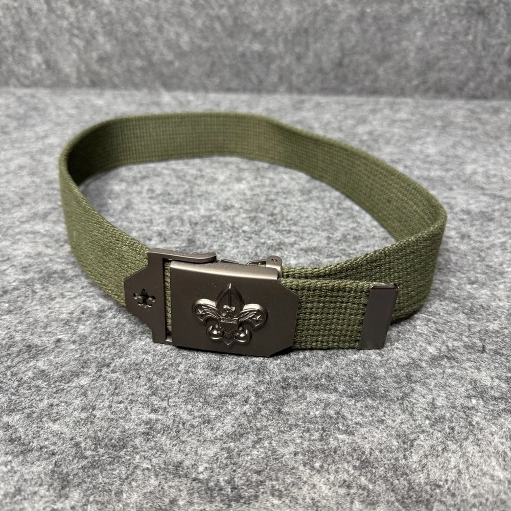 Boy Scouts of America BSA Olive Green Web Belt Metal‎ Buckle Logo 64032 S/M 32